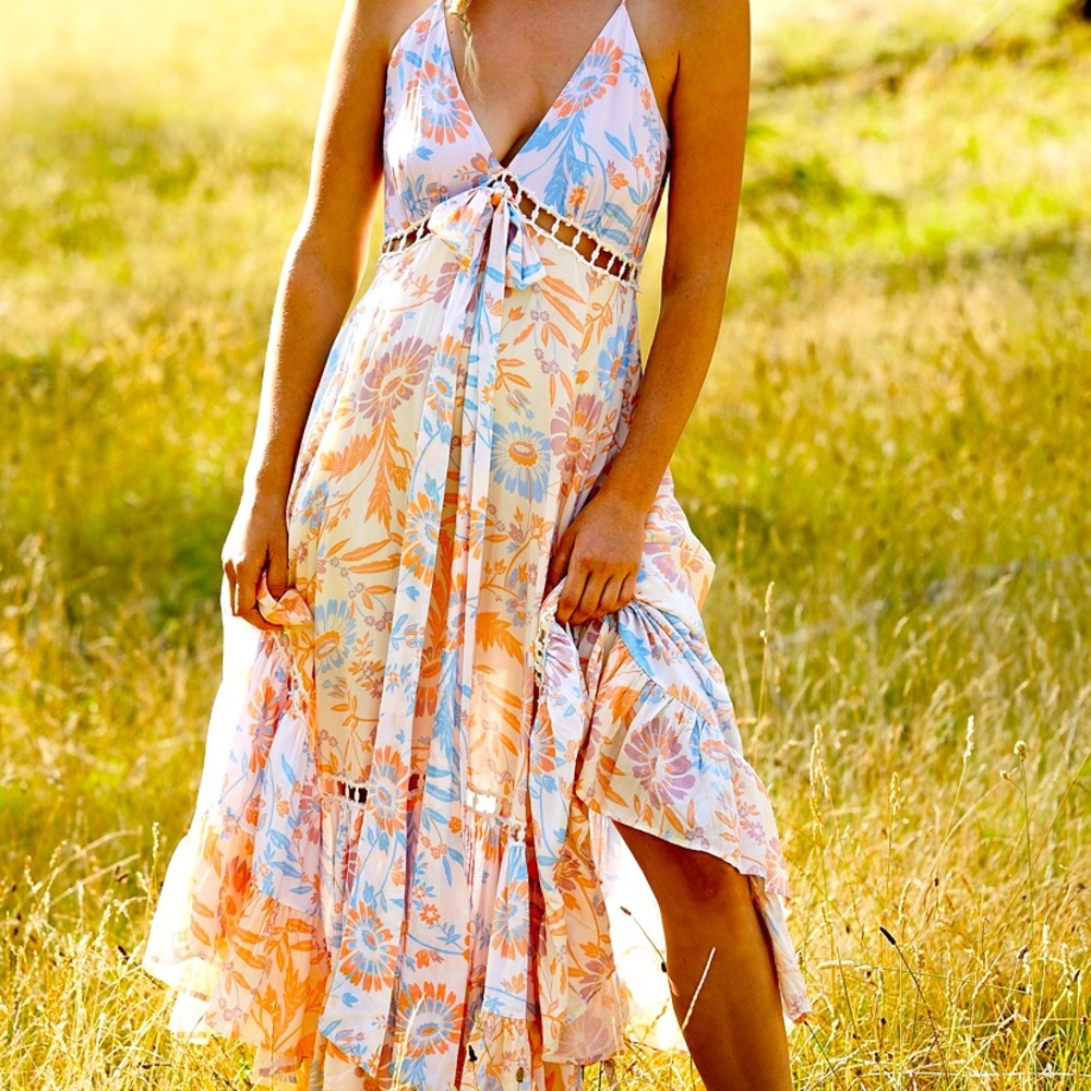 XS Free People Pages of Gold Maxi dress. Rare find!